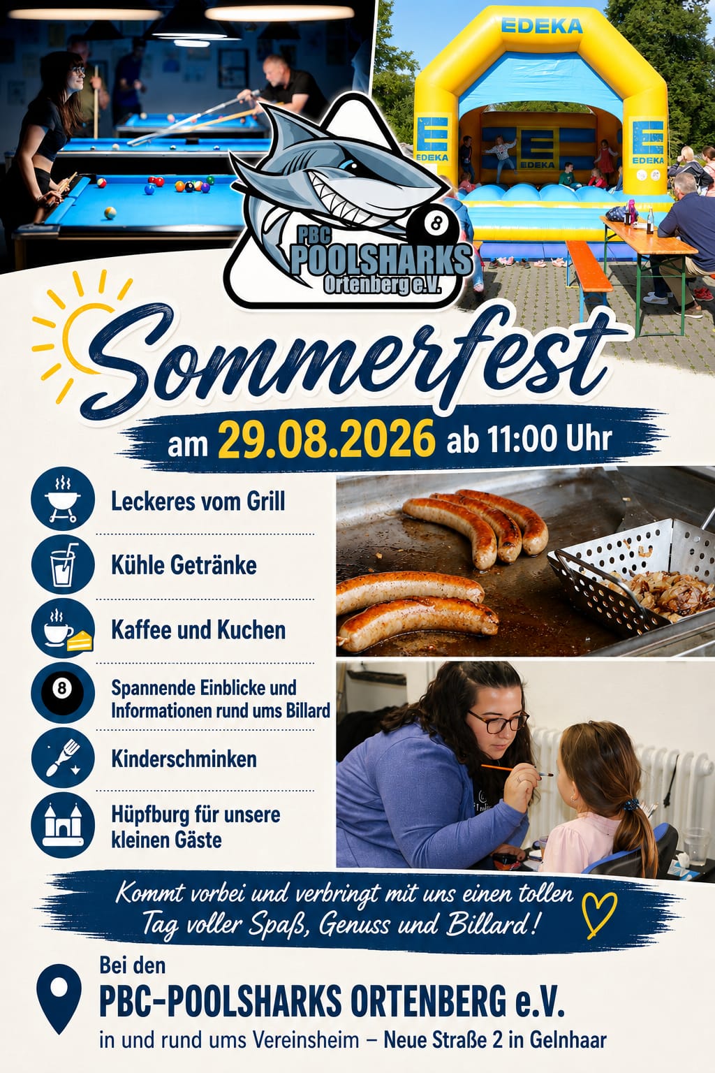 Sommerfest am 29.08.2026 ab 11:00h @ Poolsharks Ortenberg e.V.